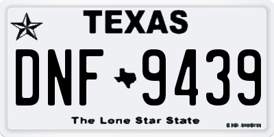 TX license plate DNF9439