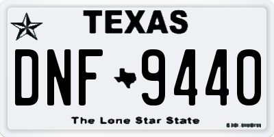 TX license plate DNF9440