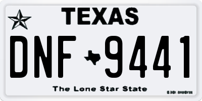 TX license plate DNF9441