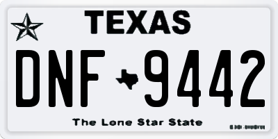 TX license plate DNF9442