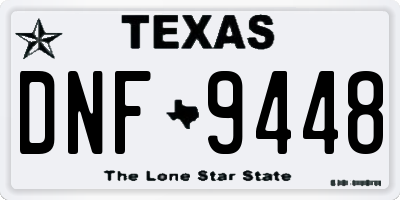 TX license plate DNF9448