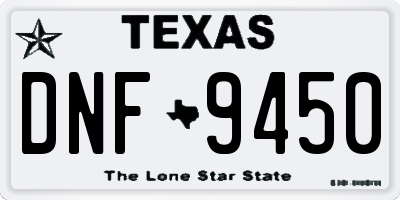 TX license plate DNF9450