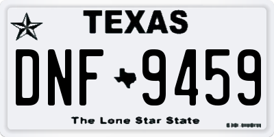 TX license plate DNF9459