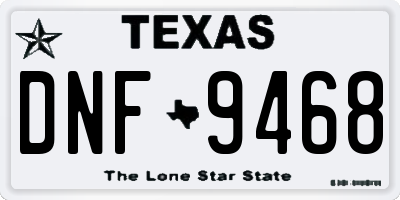 TX license plate DNF9468