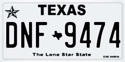 TX license plate DNF9474