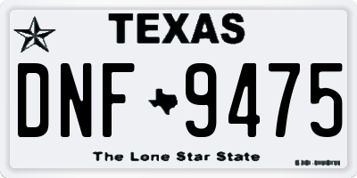 TX license plate DNF9475