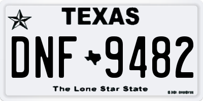 TX license plate DNF9482