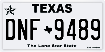 TX license plate DNF9489