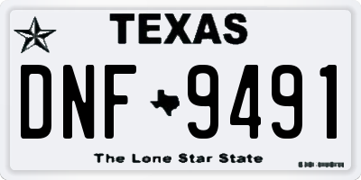 TX license plate DNF9491