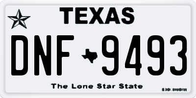 TX license plate DNF9493