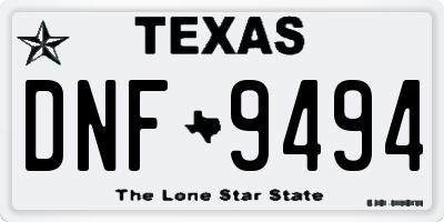 TX license plate DNF9494