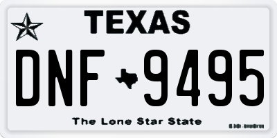 TX license plate DNF9495
