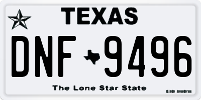 TX license plate DNF9496