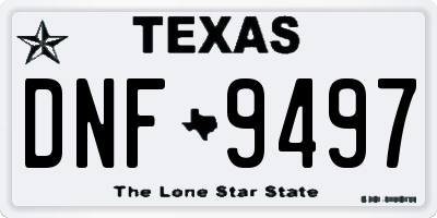 TX license plate DNF9497