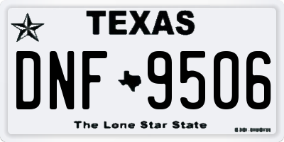 TX license plate DNF9506