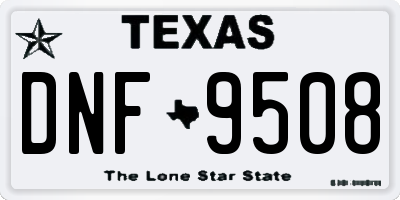 TX license plate DNF9508