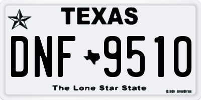TX license plate DNF9510