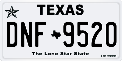 TX license plate DNF9520