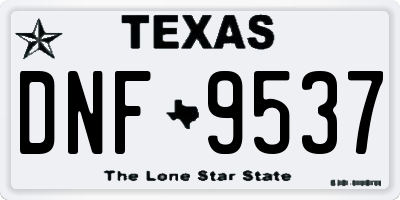 TX license plate DNF9537