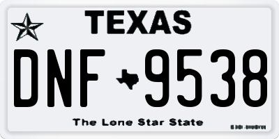 TX license plate DNF9538