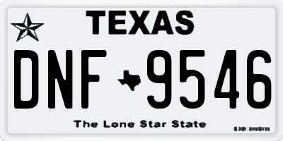 TX license plate DNF9546