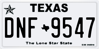 TX license plate DNF9547