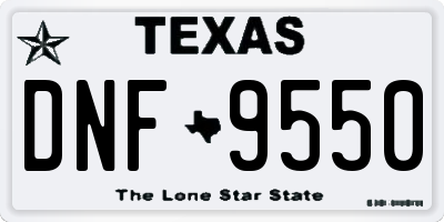 TX license plate DNF9550