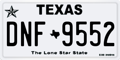 TX license plate DNF9552