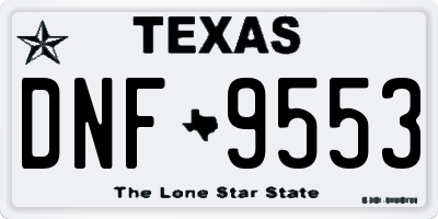 TX license plate DNF9553