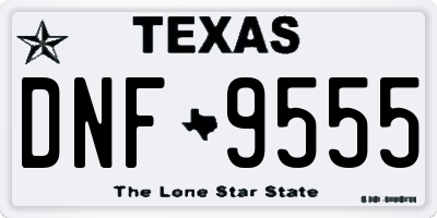 TX license plate DNF9555