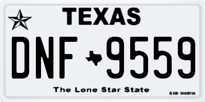 TX license plate DNF9559