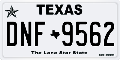 TX license plate DNF9562