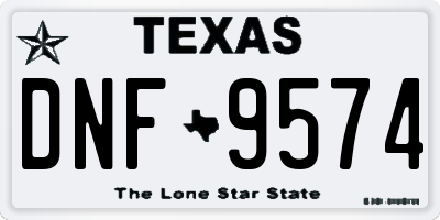 TX license plate DNF9574