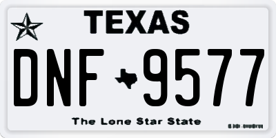 TX license plate DNF9577