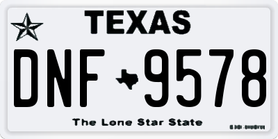 TX license plate DNF9578