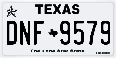 TX license plate DNF9579