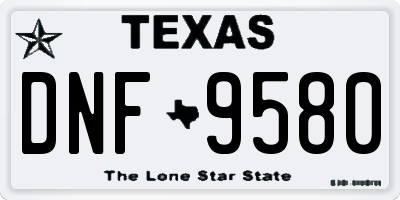 TX license plate DNF9580