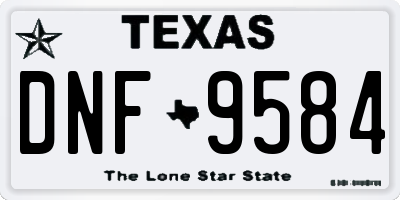 TX license plate DNF9584