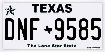 TX license plate DNF9585