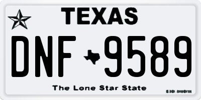 TX license plate DNF9589