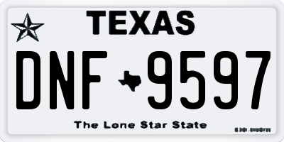 TX license plate DNF9597