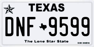 TX license plate DNF9599