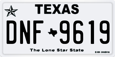 TX license plate DNF9619