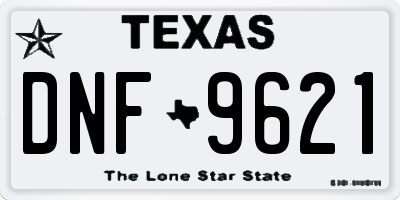 TX license plate DNF9621
