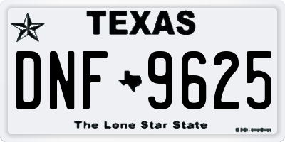 TX license plate DNF9625
