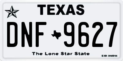 TX license plate DNF9627
