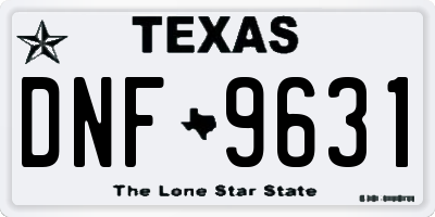TX license plate DNF9631