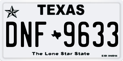 TX license plate DNF9633