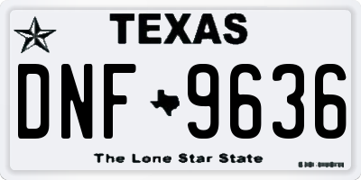 TX license plate DNF9636