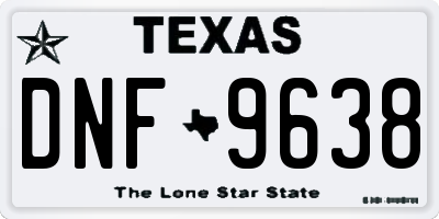 TX license plate DNF9638